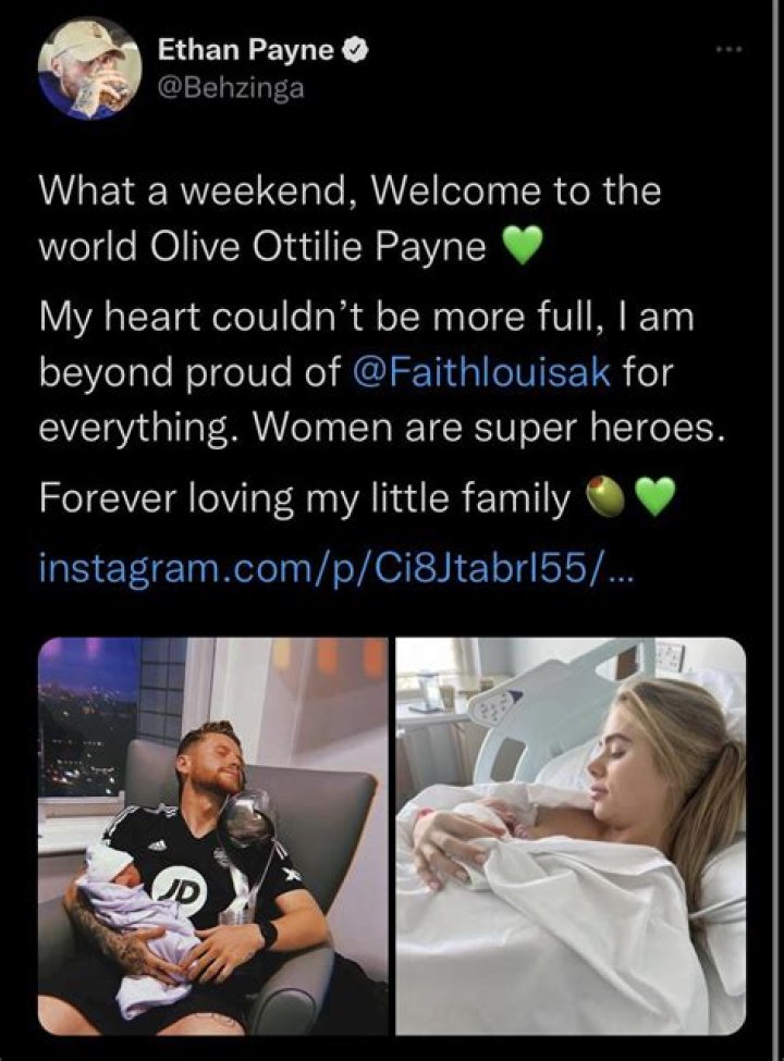 
Behzinga Shared A Daughter Olive Ottilie Payne With Girlfriend Faith Kelly 